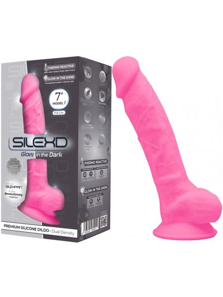 Penis silikonowy różowe dildo z mocną przyssawką 17,5 cm