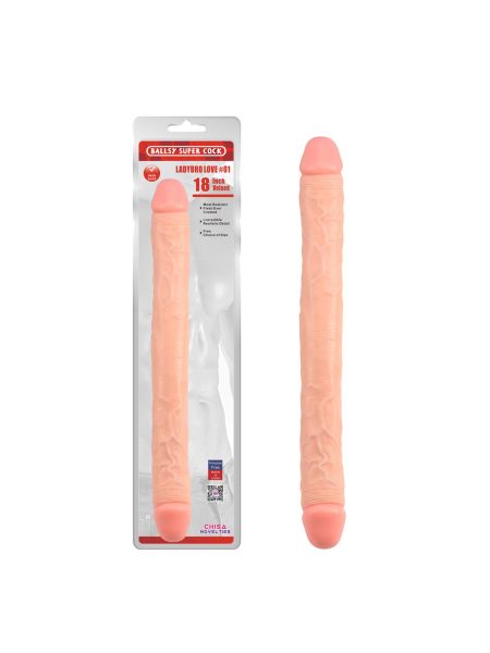 Dildo proste podwójne do sexu lesbijskiego 46 cm