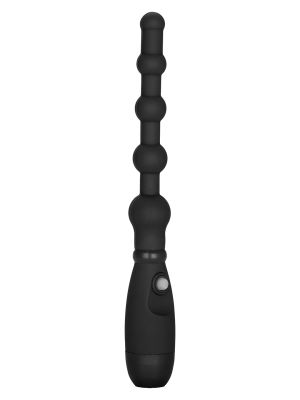Giętki wibrujący plug analny różdżka koraliki czarne - image 2