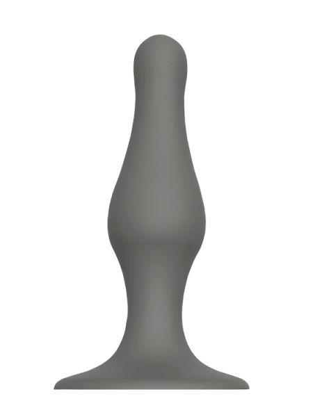 Gładkie czarne dildo analne zatyczka z przyssawką - 2