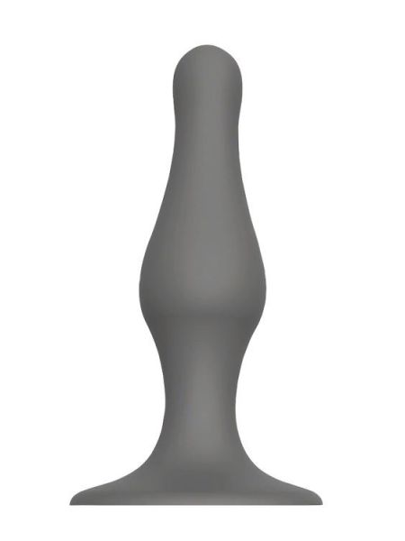 Gładkie czarne dildo analne zatyczka z przyssawką - 3