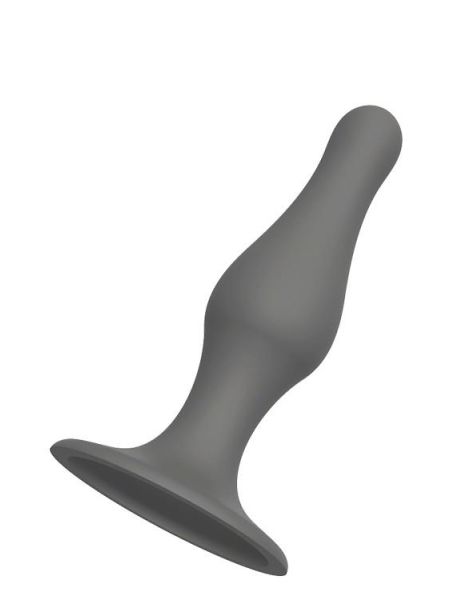 Gładkie czarne dildo analne zatyczka z przyssawką - 5