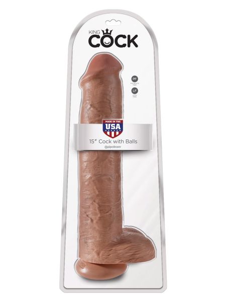 Dildo duży żylasty realistyczny penis z przyssawką 38 cm - 2