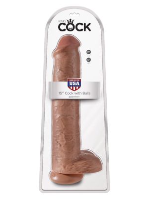 Dildo duży żylasty realistyczny penis z przyssawką 38 cm - image 2