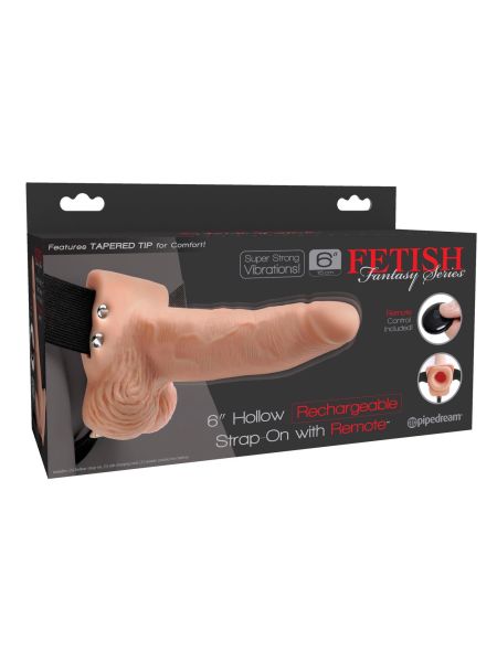 Uprząż Strap on z wibrującym przedłużeniem na penisa 18cm - 2
