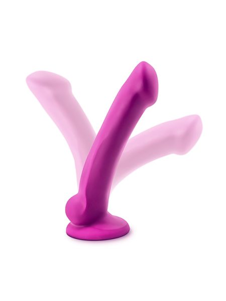 Różowe gładkie silikonowe dildo z przyssawka 16,5 cm - 2