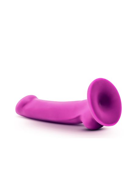 Różowe gładkie silikonowe dildo z przyssawka 16,5 cm - 8