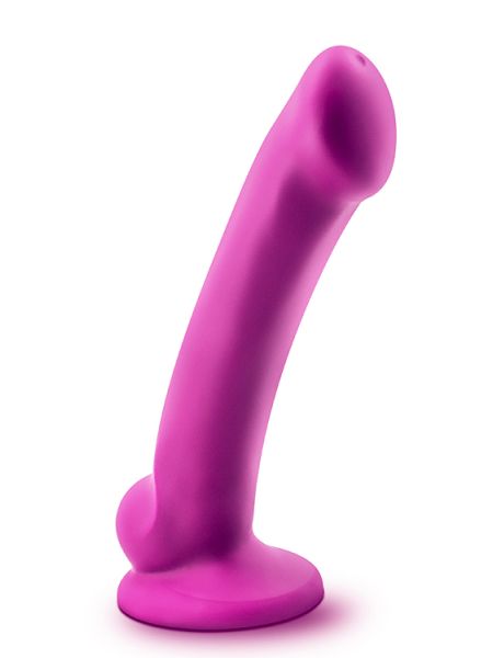 Różowe gładkie silikonowe dildo z przyssawka 16,5 cm - 12