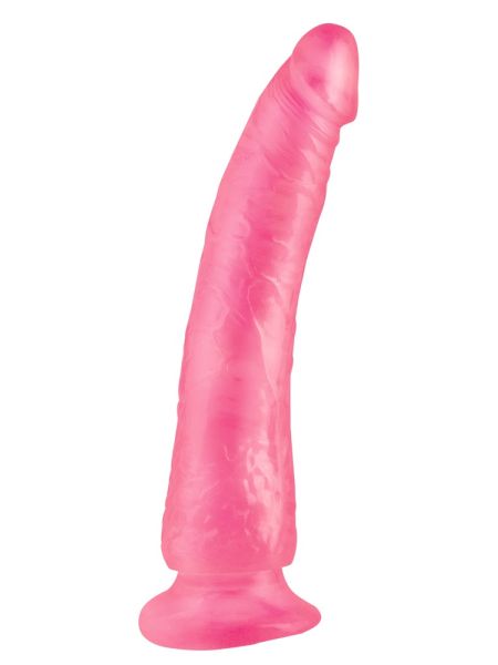 Penis różowe silikonowe żylaste dildo przyssawka 17,5cm - 3