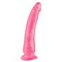 Penis różowe silikonowe żylaste dildo przyssawka 17,5cm - 5