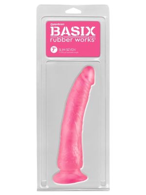 Penis różowe silikonowe żylaste dildo przyssawka 17,5cm - image 2