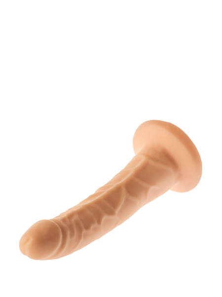 Dildo z przyssawką realistyczny zakrzywiony cielisty penis - 3