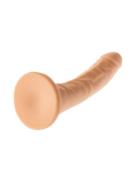 Dildo z przyssawką realistyczny zakrzywiony cielisty penis - 5