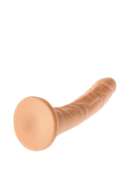 Dildo z przyssawką realistyczny zakrzywiony cielisty penis - 7