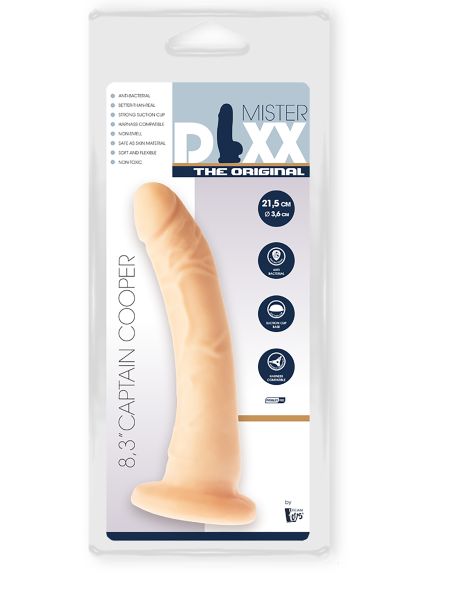 Dildo z przyssawką realistyczny zakrzywiony cielisty penis - 9