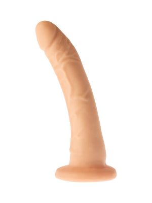 Dildo z przyssawką realistyczny zakrzywiony cielisty penis