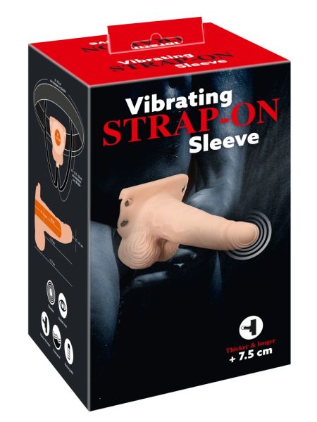 Strap- on na szelkach wibrujące przedłużenie penisa - 2