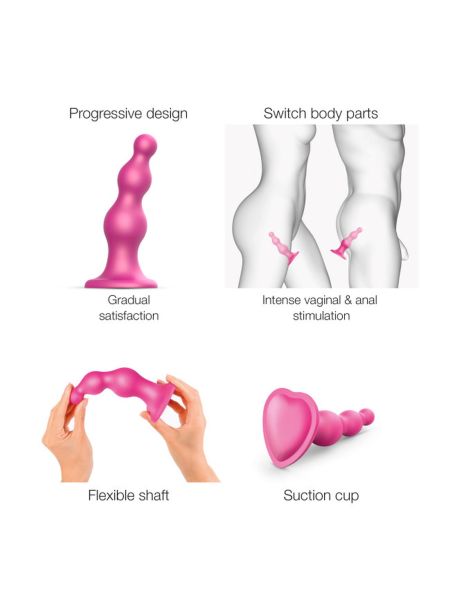 Różowe dildo do strap-ona ostry sex silikonowy - 5