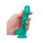 Dildo zielone do penetracji pochwy i anusa 17 cm - 7