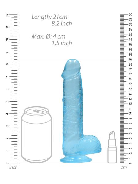 Żylaste dildo gumowe silikonowe z przyssawką 21 cm - 7