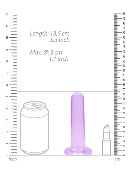 Małe fioletowe dildo gładkie z mocną przyssawką 13,5 cm - 5