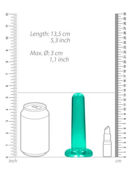 Zielone dildo gładkie z mocną przyssawką 13,5 cm - 6