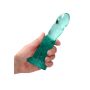 Dildo spiralne zielone gumowe z przyssawką 17 cm - 4