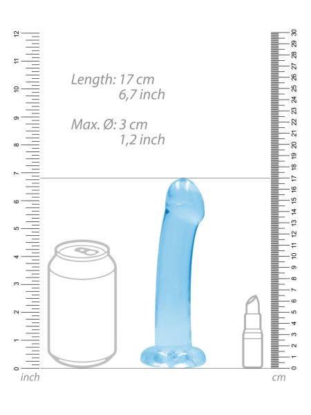 Niebieskie dildo z mocna przyssawka penetracja pochwy i anusa 17 cm - 5