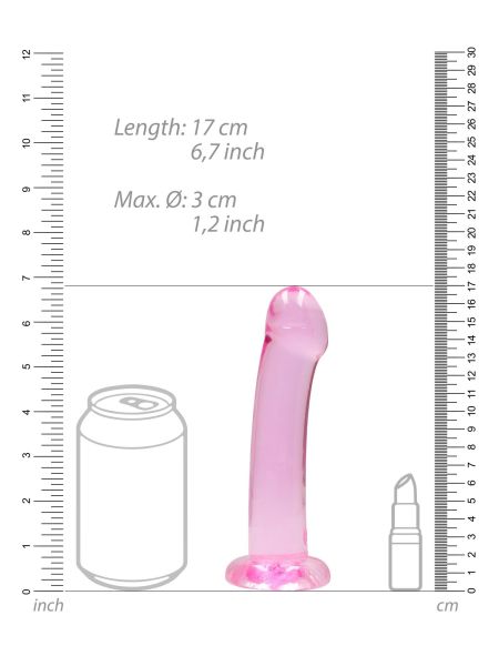 Różowe dildo gładkie z mocną przyssawką 18 cm - 5