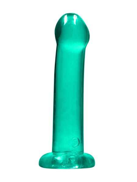 Gładkie dildo zielone z mocną przyssawką 17 cm - 2