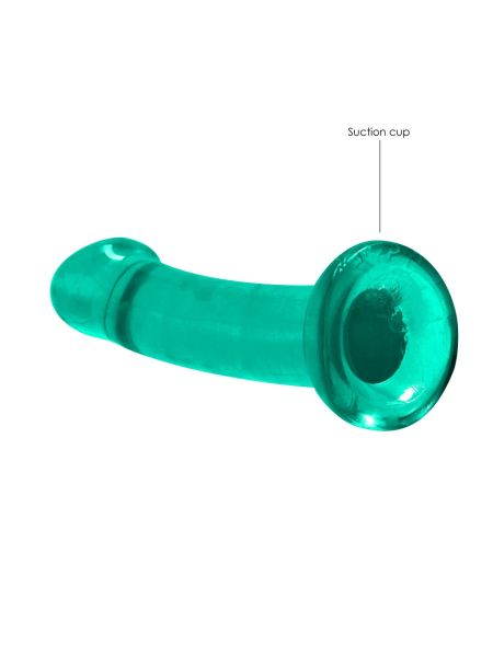 Gładkie dildo zielone z mocną przyssawką 17 cm - 5