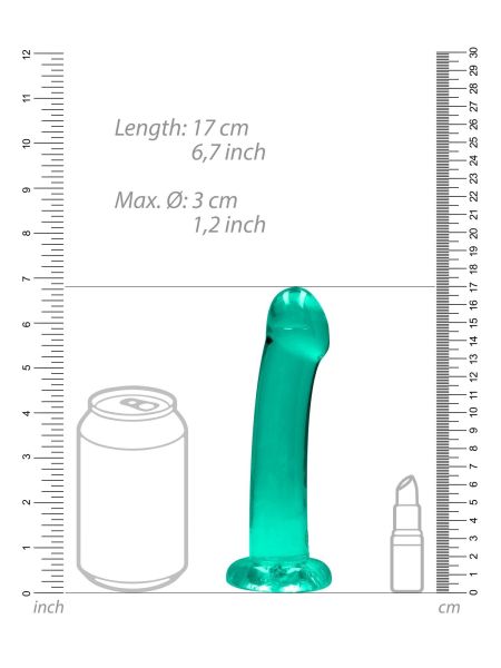 Gładkie dildo zielone z mocną przyssawką 17 cm - 6