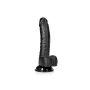 Dildo czarne silikonowe zakrzywione z przyssawką 20 cm - 5