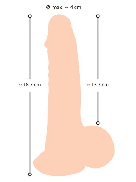 Duży realistyczny żylasty penis z przyssawką 19 cm - 3