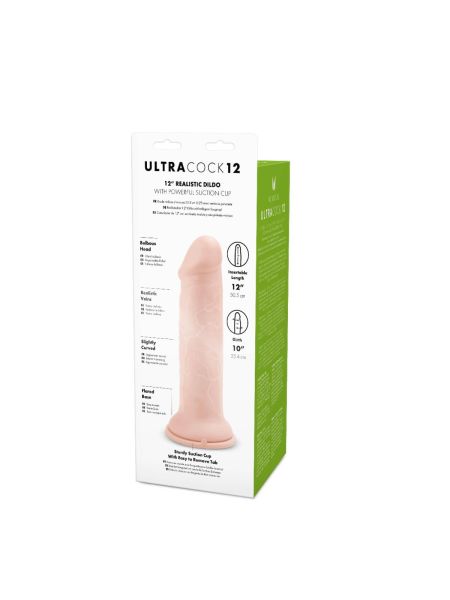 Dildo realistyczny silikonowy penis z mocną przyssawką 30,5 cm - 5