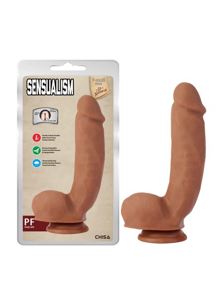Realistyczny miły w dotyku penis z przyssawką 21 cm