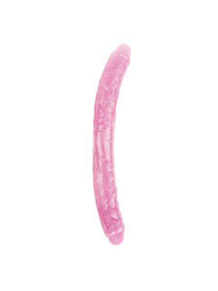 Podwójne różowe żylaste dildo sex lesbijski 46 cm - 2