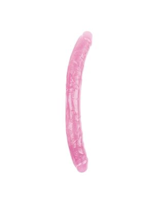 Podwójne różowe żylaste dildo sex lesbijski 46 cm - image 2