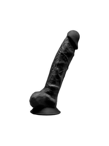 Czarne dildo duży gruby żylasty penis z przyssawką 20cm - 2