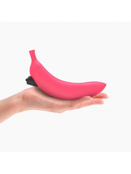 Różowe dildo wibrujący zakrzywiony banan silikon - 5