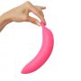 Różowe dildo wibrujący zakrzywiony banan silikon - 11