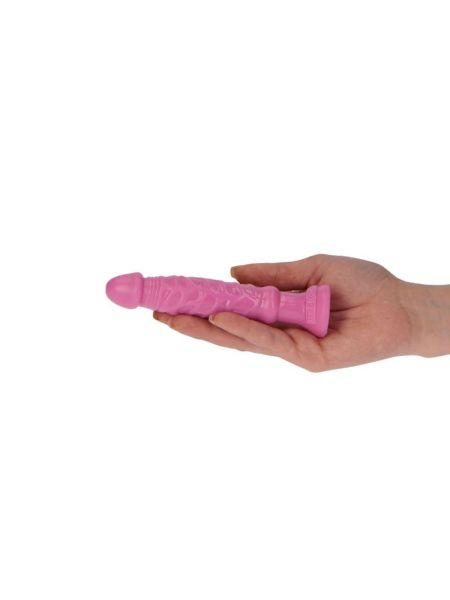 Różowy realistyczny penis w spiralne żyły 10,5cm - 4