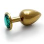 Plug złoty elegancki metalowy korek analny z diamentem wodoodporny 7 cm - 9