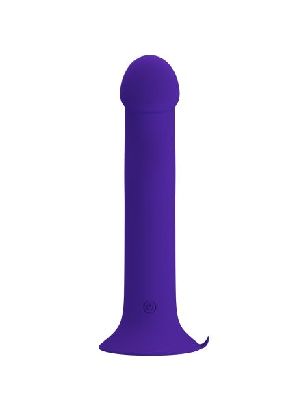 Dildo wibrujące z przyssawką analny i waginalny 12 trybów wibracji i pulsacji fioletowy - 3