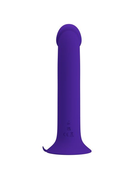 Dildo wibrujące z przyssawką analny i waginalny 12 trybów wibracji i pulsacji fioletowy - 9