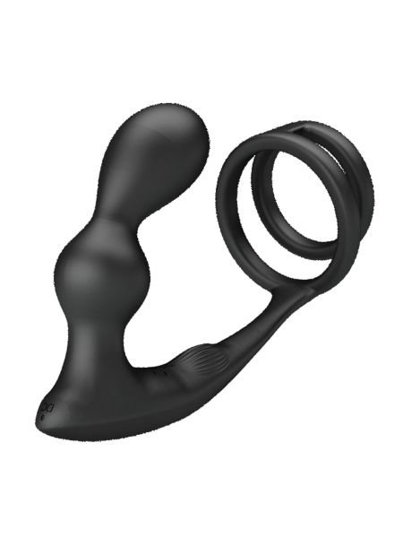 Wibrujący korek analny masażer prostaty i pierścień erekcyjny na penisa 2w1 na pilota - 5