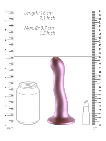 Profilowane różowe dildo do stymulacji punktu G strapon silikonowe 17 cm - 10
