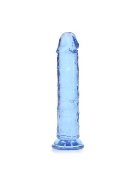 Niebieskie żelowe dildo z przyssawką waginalne i analne 20 cm - 5