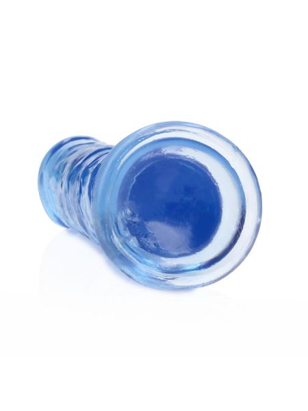 Niebieskie żelowe dildo z przyssawką waginalne i analne 20 cm - 4