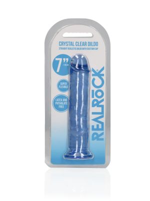 Niebieskie żelowe dildo z przyssawką waginalne i analne 20 cm